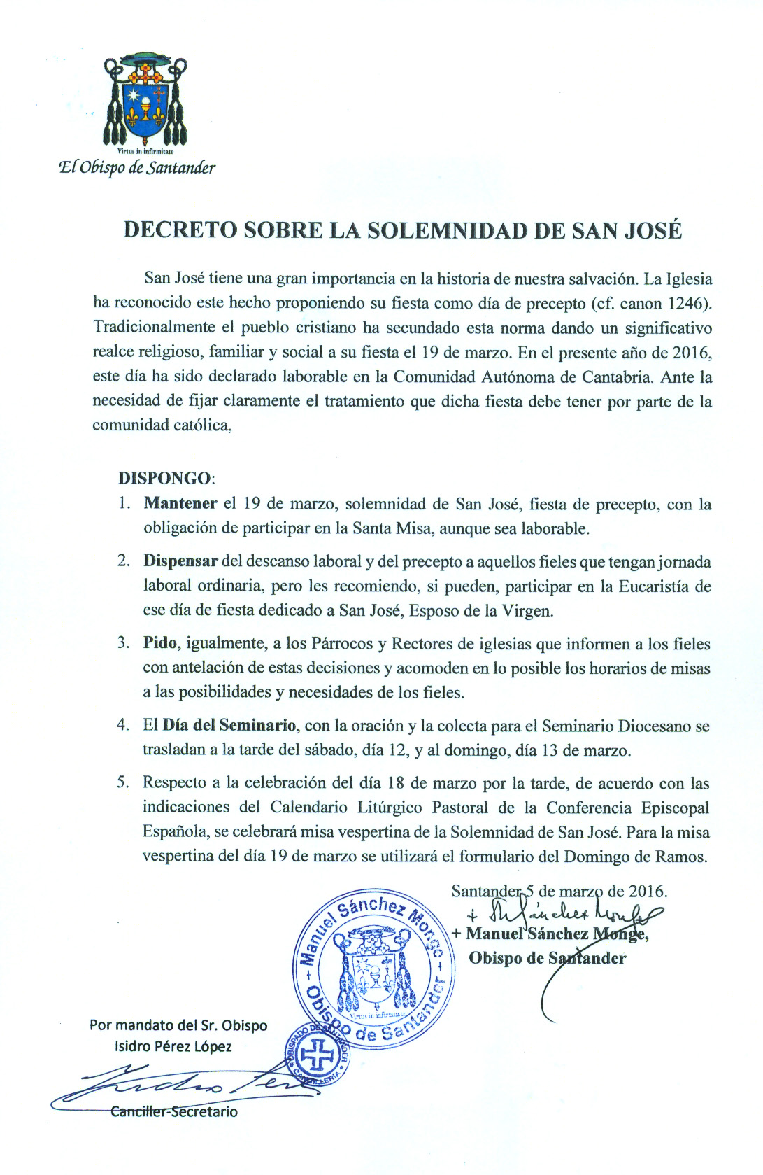 Decreto Solemnidad de San José